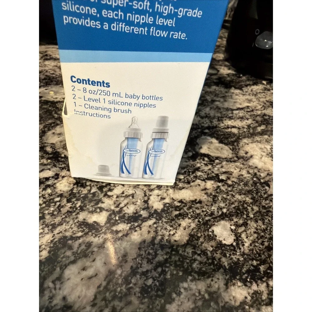 NEW in box Dr. Brown's Natural Flow Standard Baby Bottles 8 oz - 2 Pk